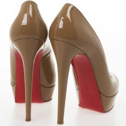 مملوكة مسبقًا Christian Louboutin Camel Patent Bianca Platform Pumps Size 41