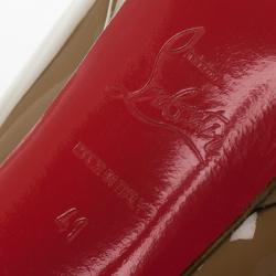 مملوكة مسبقًا Christian Louboutin Camel Patent Bianca Platform Pumps Size 41