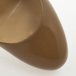 مملوكة مسبقًا Christian Louboutin Camel Patent Bianca Platform Pumps Size 41