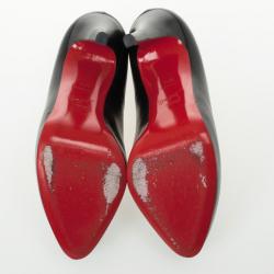مملوكة مسبقًا Christian Louboutin Black Leather Rolando Pumps Size 36.5