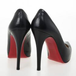 مملوكة مسبقًا Christian Louboutin Black Leather Rolando Pumps Size 36.5