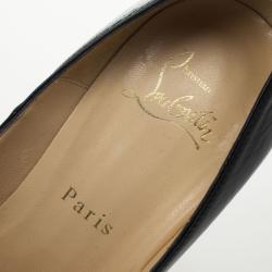 مملوكة مسبقًا Christian Louboutin Black Leather Rolando Pumps Size 36.5