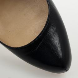 مملوكة مسبقًا Christian Louboutin Black Leather Rolando Pumps Size 36.5