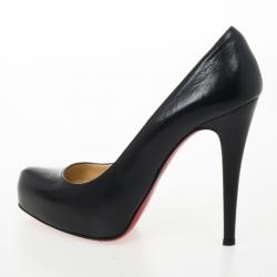 مملوكة مسبقًا Christian Louboutin Black Leather Rolando Pumps Size 36.5