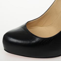 مملوكة مسبقًا Christian Louboutin Black Leather Rolando Pumps Size 36.5