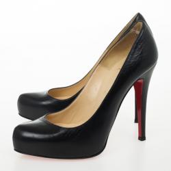 مملوكة مسبقًا Christian Louboutin Black Leather Rolando Pumps Size 36.5