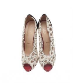 Pre Owned Christian Louboutin Tricolor Tell Me Cutout Pumps Size 39