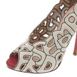 Pre Owned Christian Louboutin Tricolor Tell Me Cutout Pumps Size 39
