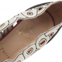 Pre Owned Christian Louboutin Tricolor Tell Me Cutout Pumps Size 39