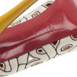 Pre Owned Christian Louboutin Tricolor Tell Me Cutout Pumps Size 39