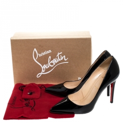 مملوكة مسبقًا Christian Louboutin Black Patent Leather So Kate Pointed Toe Pumps Size 40
