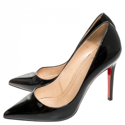 مملوكة مسبقًا Christian Louboutin Black Patent Leather So Kate Pointed Toe Pumps Size 40