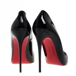 مملوكة مسبقًا Christian Louboutin Black Patent Leather Pigalle Follies Pointed Toe Pumps Size 41