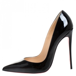 مملوكة مسبقًا Christian Louboutin Black Patent Leather Pigalle Follies Pointed Toe Pumps Size 41