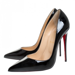 مملوكة مسبقًا Christian Louboutin Black Patent Leather Pigalle Follies Pointed Toe Pumps Size 41