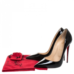 مملوكة مسبقًا Christian Louboutin Black Patent Leather Pigalle Follies Pointed Toe Pumps Size 41