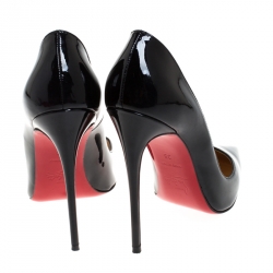 Pre Owned Christian Louboutin Black Patent Leather So Kate Pointed Toe Pumps Size 38