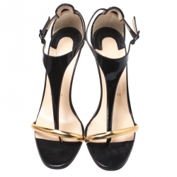 مملوكة مسبقًا Christian Louboutin Leopard Print Pony Hair And Patent Leather Athena Alta T-Strap Open Toe Sandals Size 38.5