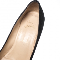 Pre Owned Christian Louboutin Black Suede Melisa Wedge Pumps Size 40