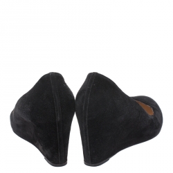 Pre Owned Christian Louboutin Black Suede Melisa Wedge Pumps Size 40