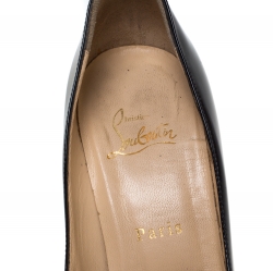 Pre Owned Christian Louboutin Black Patent Leather Altadama Platform Pumps Size 38