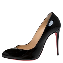 Pre Owned Christian Louboutin Black Patent Leather Corneille Pumps Size 37.5
