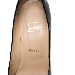 Christian Louboutin Black Patent Leather Altadama Platform Peep Toe Pumps Size 41
