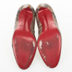 Pre Owned Christian Louboutin Roccia Python Lucido Fifi Pumps Size 39.5