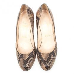 Pre Owned Christian Louboutin Roccia Python Lucido Fifi Pumps Size 39.5
