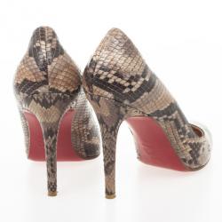 Pre Owned Christian Louboutin Roccia Python Lucido Fifi Pumps Size 39.5