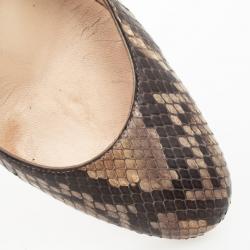 Pre Owned Christian Louboutin Roccia Python Lucido Fifi Pumps Size 39.5
