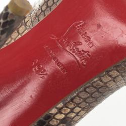 Pre Owned Christian Louboutin Roccia Python Lucido Fifi Pumps Size 39.5