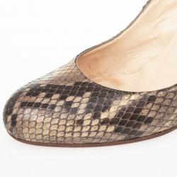 Pre Owned Christian Louboutin Roccia Python Lucido Fifi Pumps Size 39.5