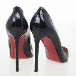 Pre Owned Christian Louboutin Black Patent Pigalle Pumps Size 40