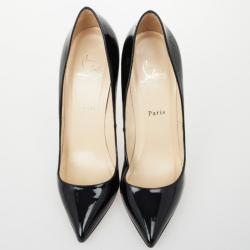 Pre Owned Christian Louboutin Black Patent Pigalle Pumps Size 40