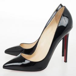 Pre Owned Christian Louboutin Black Patent Pigalle Pumps Size 40