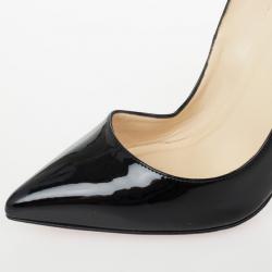 Pre Owned Christian Louboutin Black Patent Pigalle Pumps Size 40