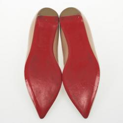 Pre Owned Christian Louboutin Nude Patent Pigalle Ballet Flats Size 39.5