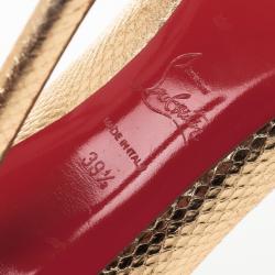 مملوكة مسبقًا Christian Louboutin Gold Metal Knot Décolleté Pigalle Pumps Size 39.5