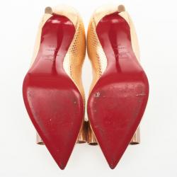 مملوكة مسبقًا Christian Louboutin Gold Metal Knot Décolleté Pigalle Pumps Size 39.5