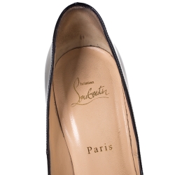 Pre Owned Christian Louboutin Black Patent Leather Pigalle Pointed Toe Pumps Size 38