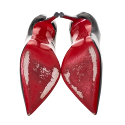 Pre Owned Christian Louboutin Black Patent Leather Pigalle Pointed Toe Pumps Size 38