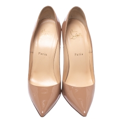 Pre Owned Christian Louboutin Beige Leather So Kate Pointed Toe Pump Size 39.5