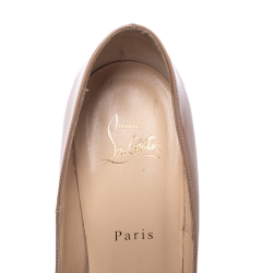 Pre Owned Christian Louboutin Beige Leather So Kate Pointed Toe Pump Size 39.5