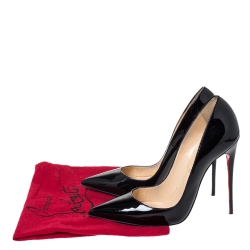Pre Owned Christian Louboutin Black Patent Leather So Kate Pointed Toe Pumps Size 38