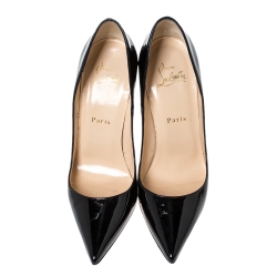 Pre Owned Christian Louboutin Black Patent Leather So Kate Pointed Toe Pumps Size 38
