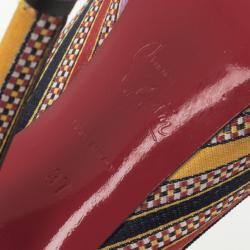 Pre Owned Christian Louboutin Damas Fabric Melita Mary Jane Pumps Size 37