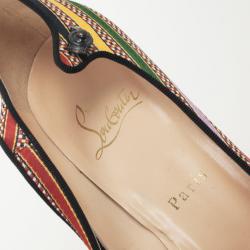 Pre Owned Christian Louboutin Damas Fabric Melita Mary Jane Pumps Size 37