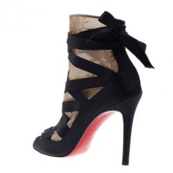 Pre Owned Christian Louboutin Black Petit Fee Ankle Boots Size 38