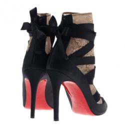 Pre Owned Christian Louboutin Black Petit Fee Ankle Boots Size 38